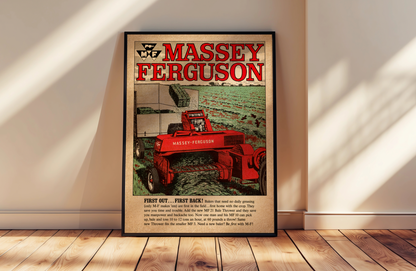 MF First Out-First Back Metal Sign