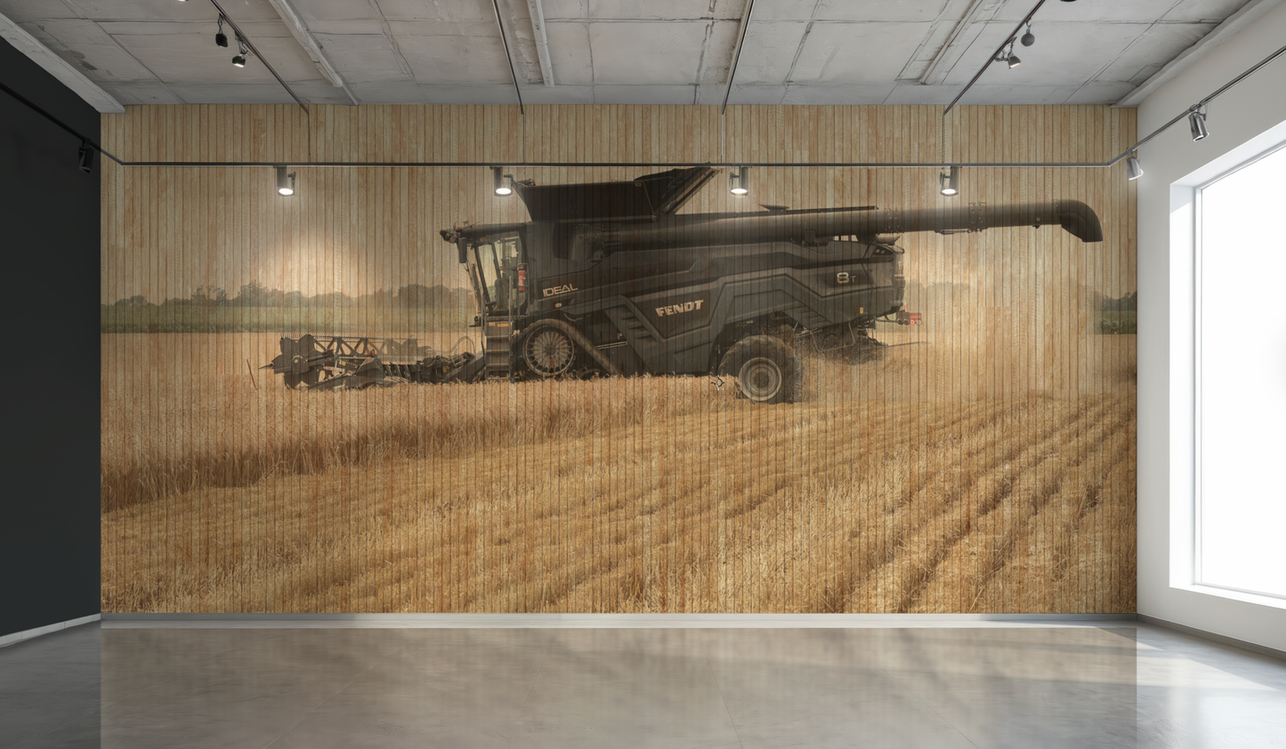 Fendt Ideal in Field on Wood Wall Mural