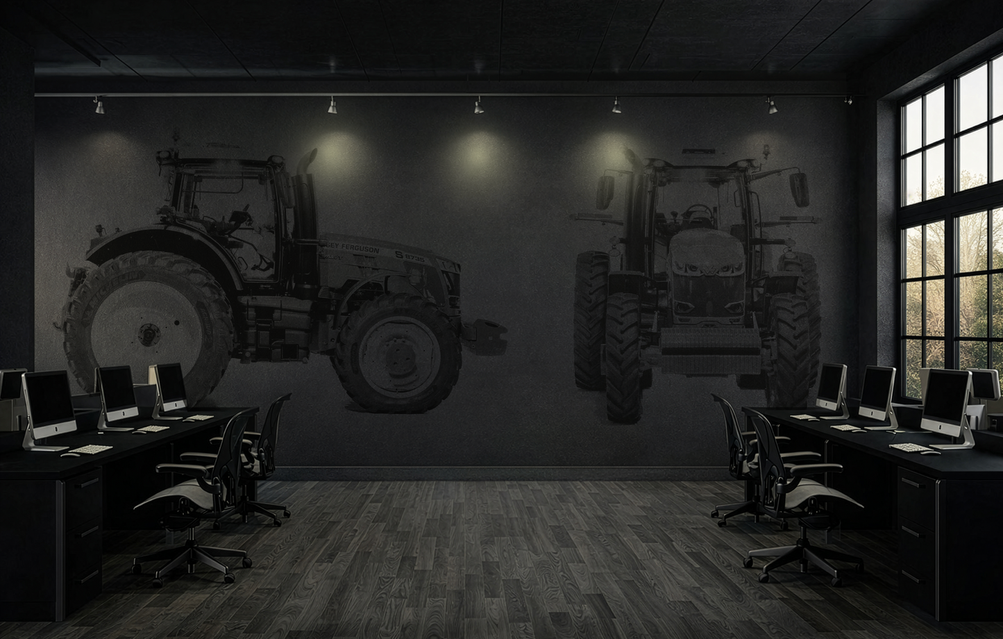 Massey Ferfuson S Series Industrial Gray Wall Mural