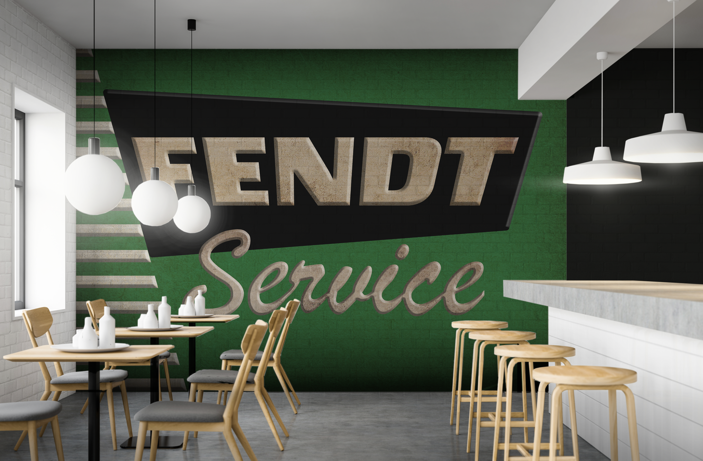 Vintage Fendt Service Sign Art Mural Wallcovering
