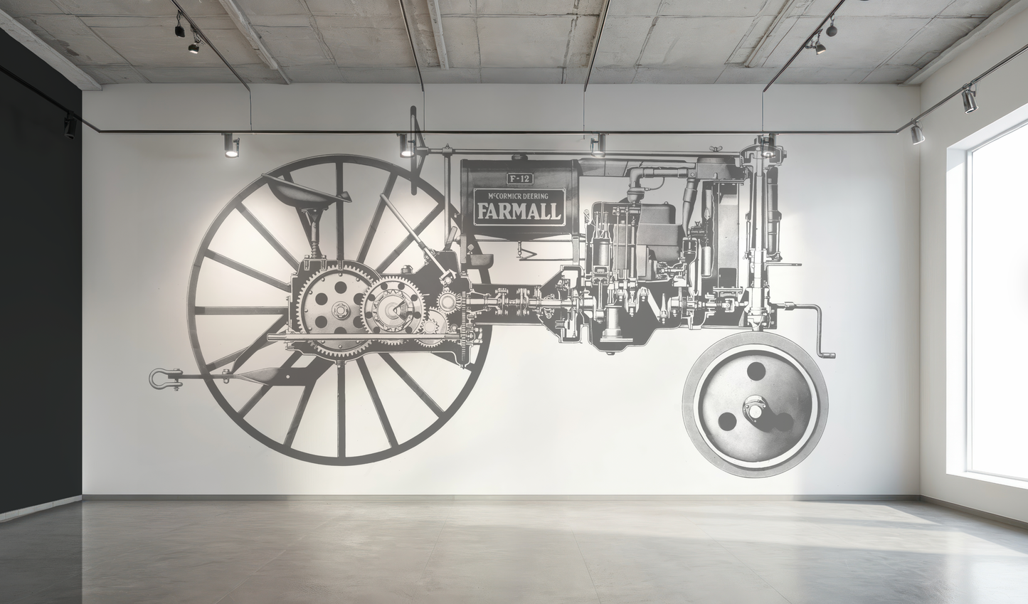 Vintage Farmall  F 12 Tractor Art Mural Wallcovering