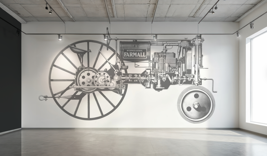 Vintage Farmall  F 12 Tractor Art Mural Wallcovering
