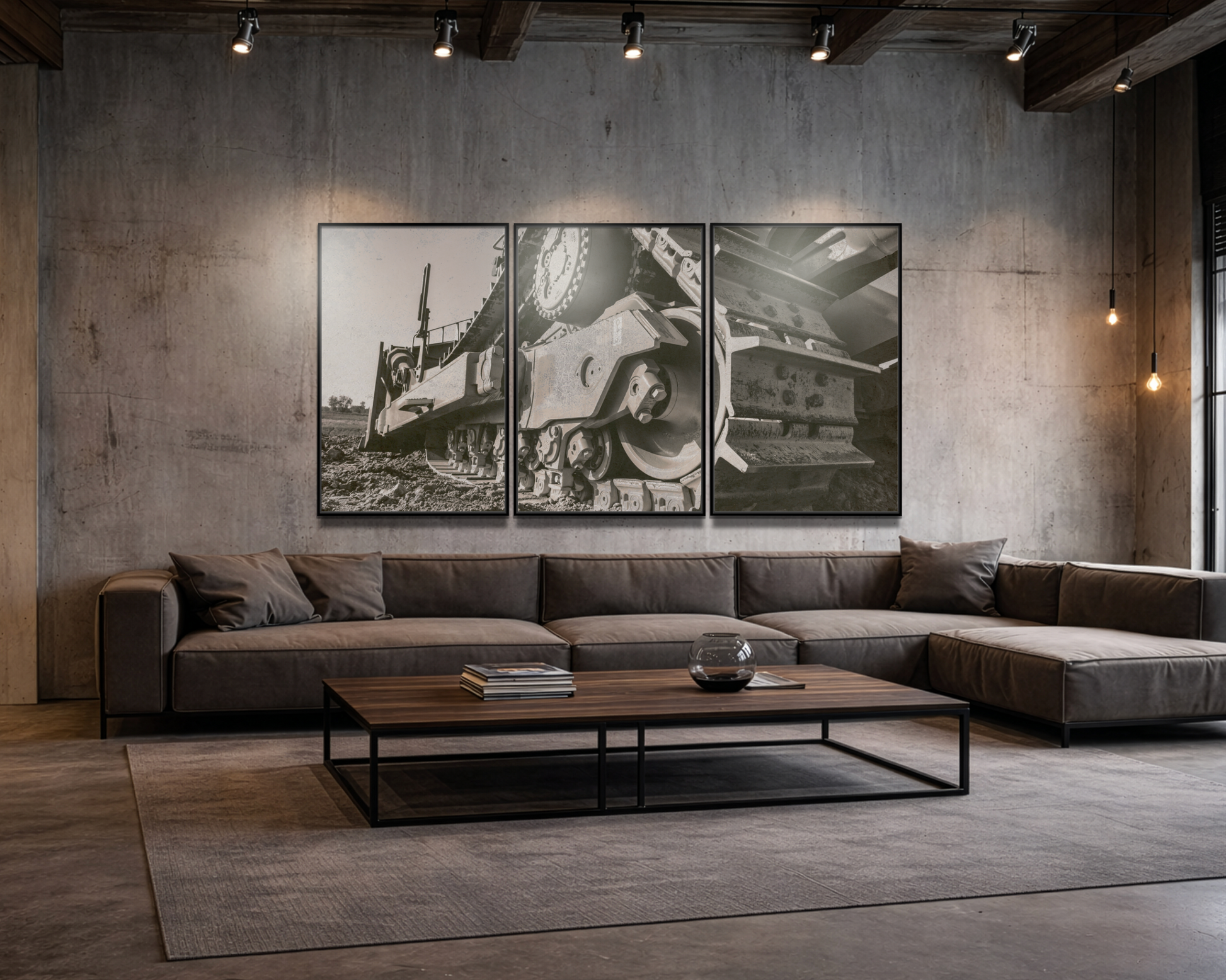 Modern Machine Art D8 Dozer Triptych