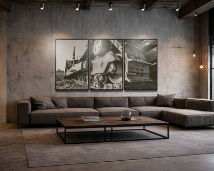 Modern Machine Art D8 Dozer Triptych