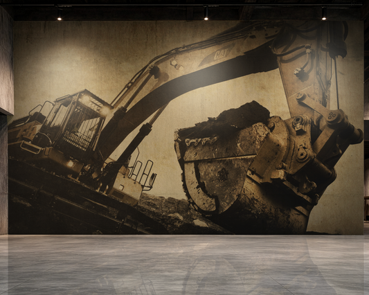 CAT 375 Excavator Reaching Action | Type II Commercial Vinyl Wall Covering