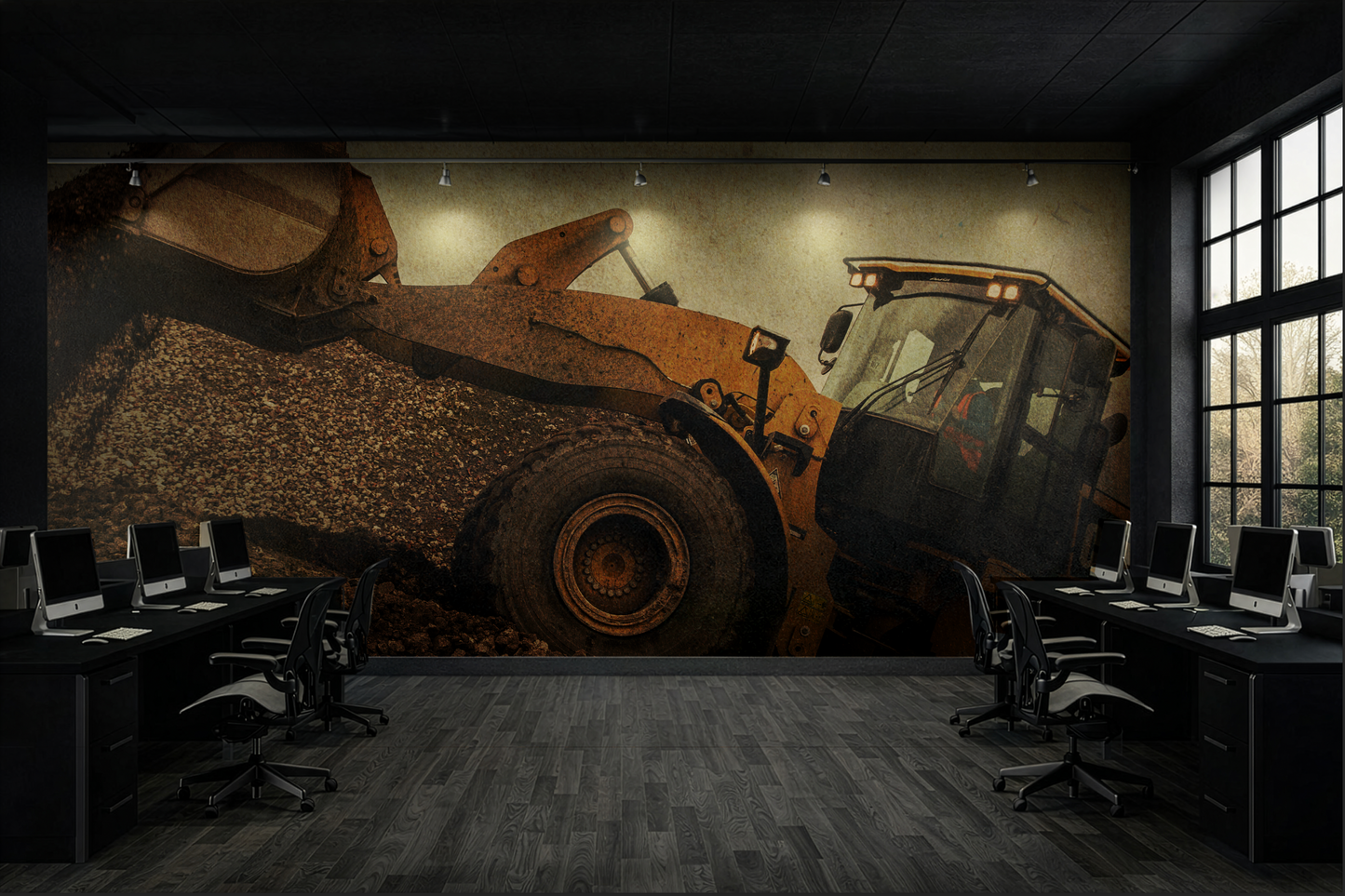 950K Wheel Loader Action | Type II Commercial Vinyl Wall Covering