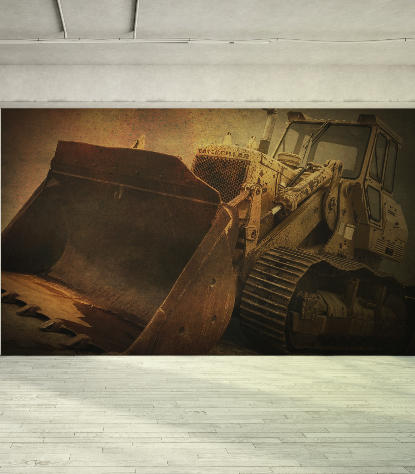 Classic CAT 977K Dozer Action | Type II Commercial Vinyl Wall Covering