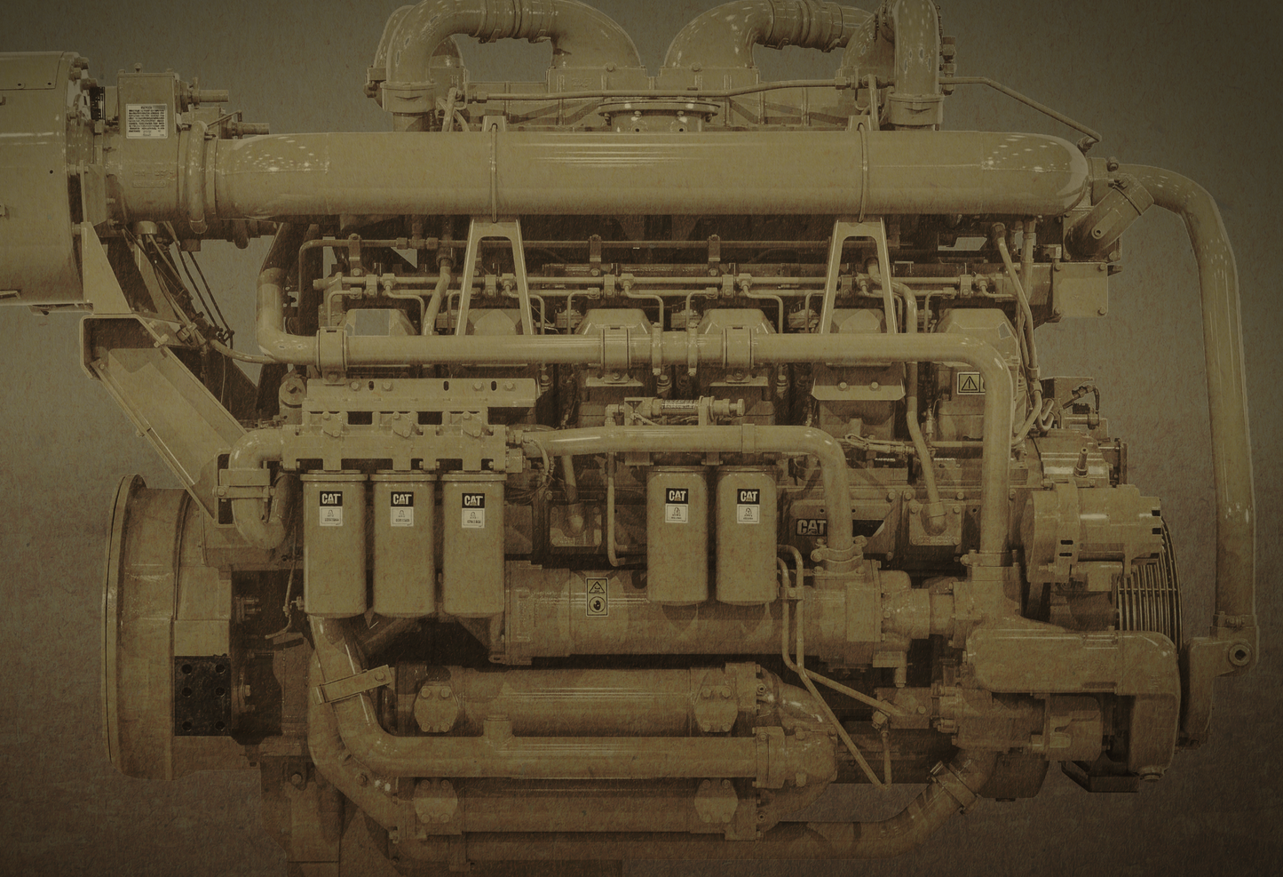 CAT Diesel Engine Close-Up | Type II Commercial Vinyl Wall Covering (Copy)