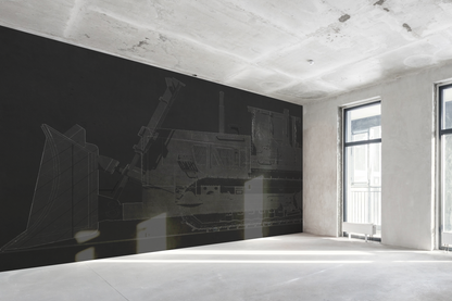 Classic Dozer Schematic Drawing | Type II Vinyl Commercial Wall Covering