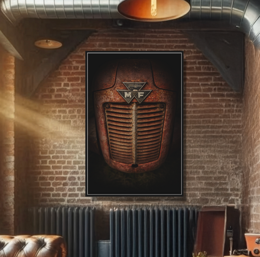 Vintage Rusty Massey Grill on Canvas