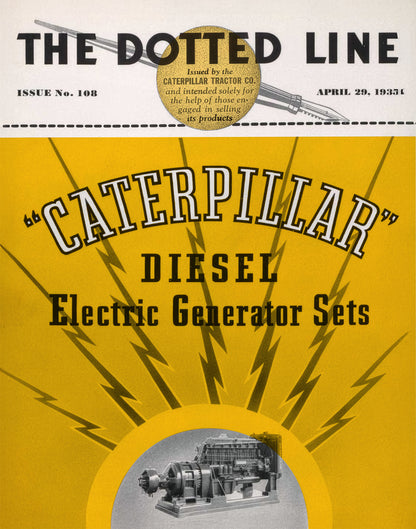 Caterpillar 'The Dotted Line' Metal Sign