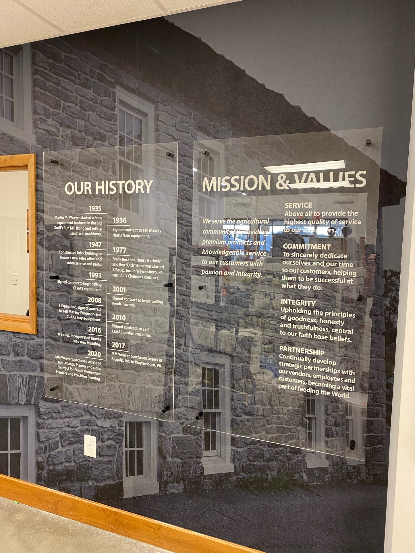 Custom Dealer Values Panel Wall