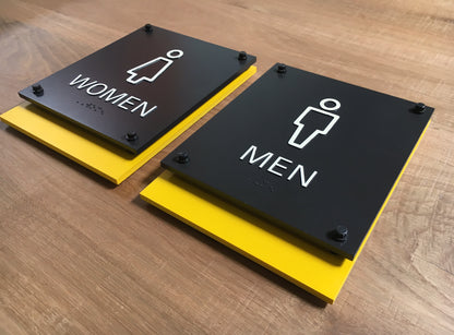 Raised Restroom Placards - ADA Compliant