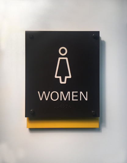 Raised Restroom Placards - ADA Compliant