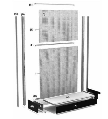 96" Premium Lozier Wall Merchandiser: 48"w x 96"h