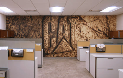 Distressed CAT Logo Mural