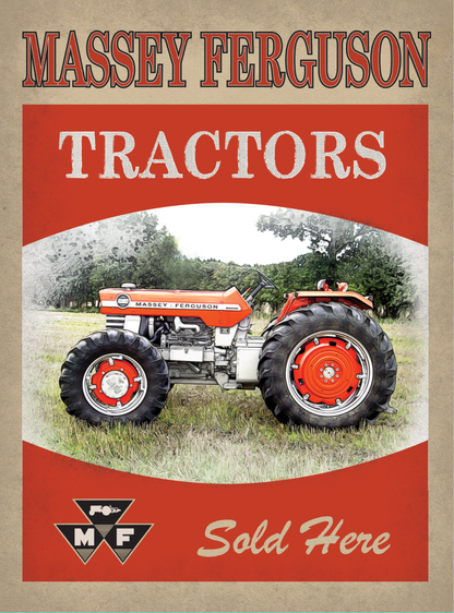 Massey Tractors Sold Here Metal Sign