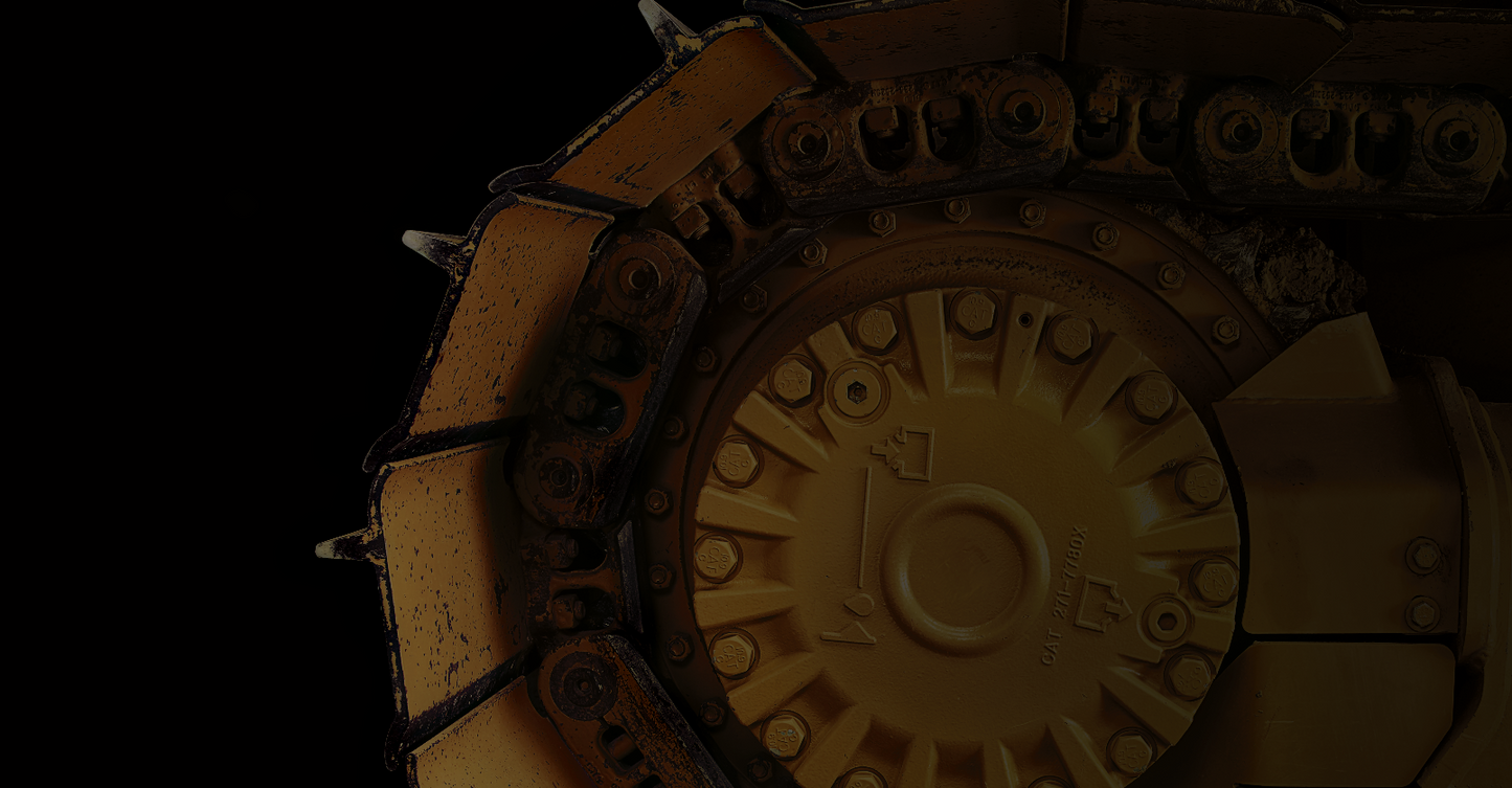 A flat view of the CAT Undercarriage Closeup Mural artwork